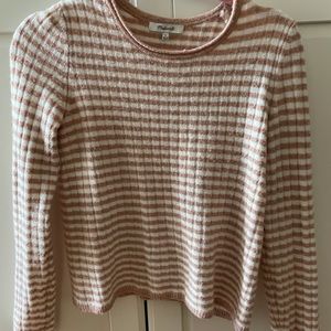 Madewell Collette Striped Wool Sweater Pink Small
